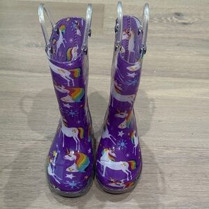 Purple light up Unicorn Rain Boots